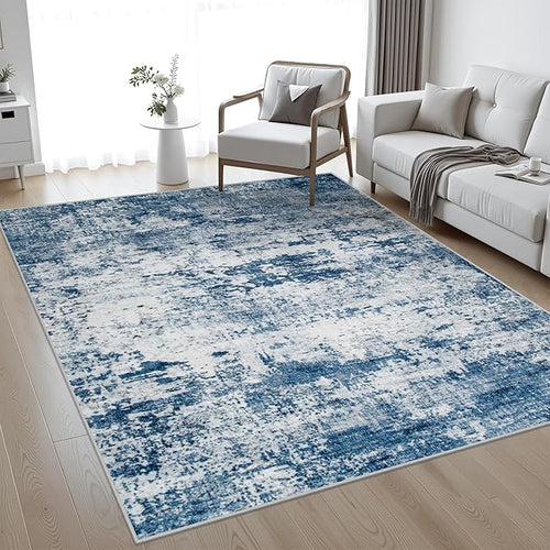 4x6 Area Rug Living Room Rug: Washable Modern Abstract Soft Thin Rug Indoor by FXRHLP