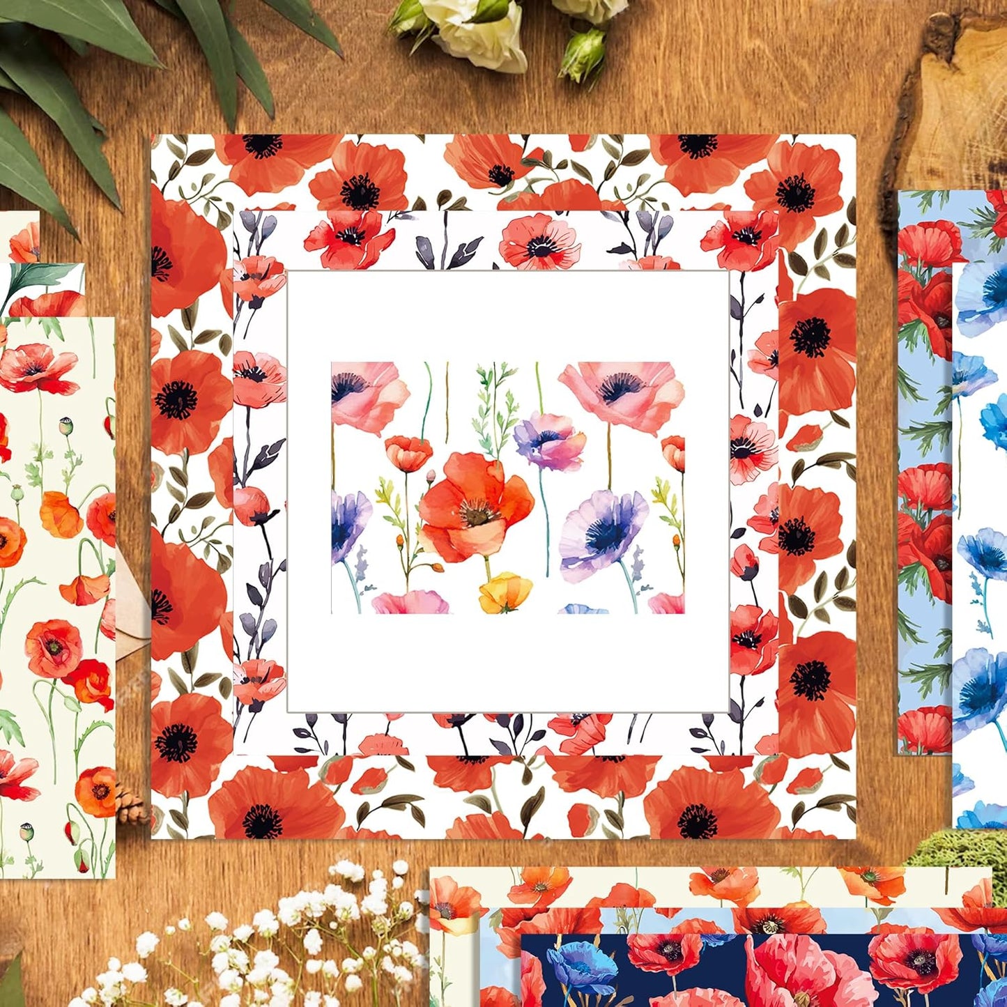 12×12 Flower Scrapbook Paper Vintage Flower Pattern Papers Pad ,24 Sheets Double-Sided Bobo Floral Scrapbooking CardStock Paper Pad for Holiday Cardmaking DIY Origami Papers.