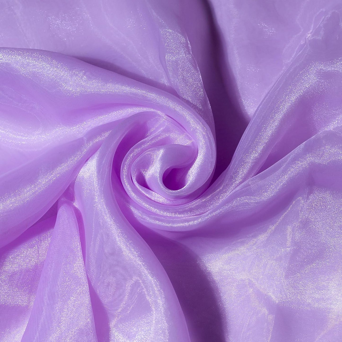 FYNITE Sheer Organza Fabric | 10 Yards Long | 44'' Wide | Bridal Solid Sheer Organza Bolt for Wedding Dress Fashion Craft Decorations Silky Shiny Sheer Organza (Lavender, 10 Yard)