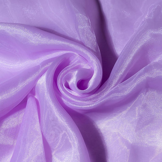 FYNITE Sheer Organza Fabric | 10 Yards Long | 44'' Wide | Bridal Solid Sheer Organza Bolt for Wedding Dress Fashion Craft Decorations Silky Shiny Sheer Organza (Lavender, 10 Yard)