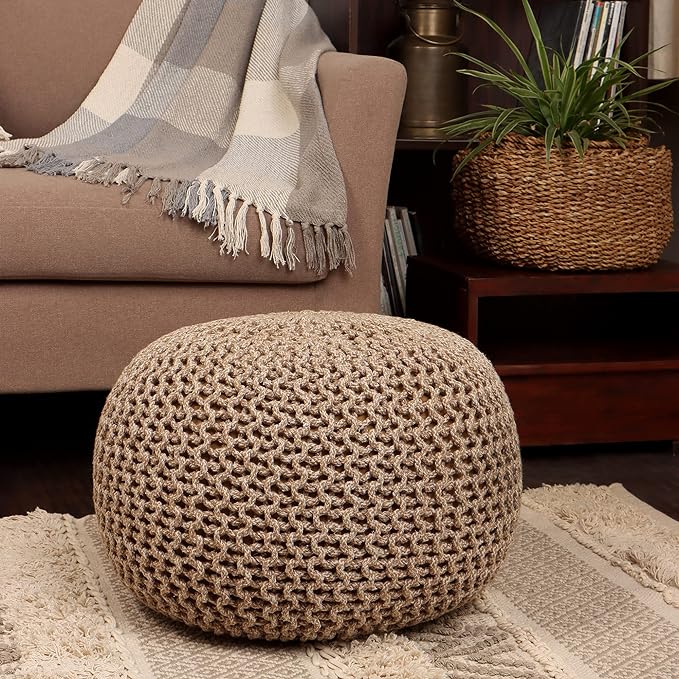 REDEARTH Round Pouf Ottoman - Image 2