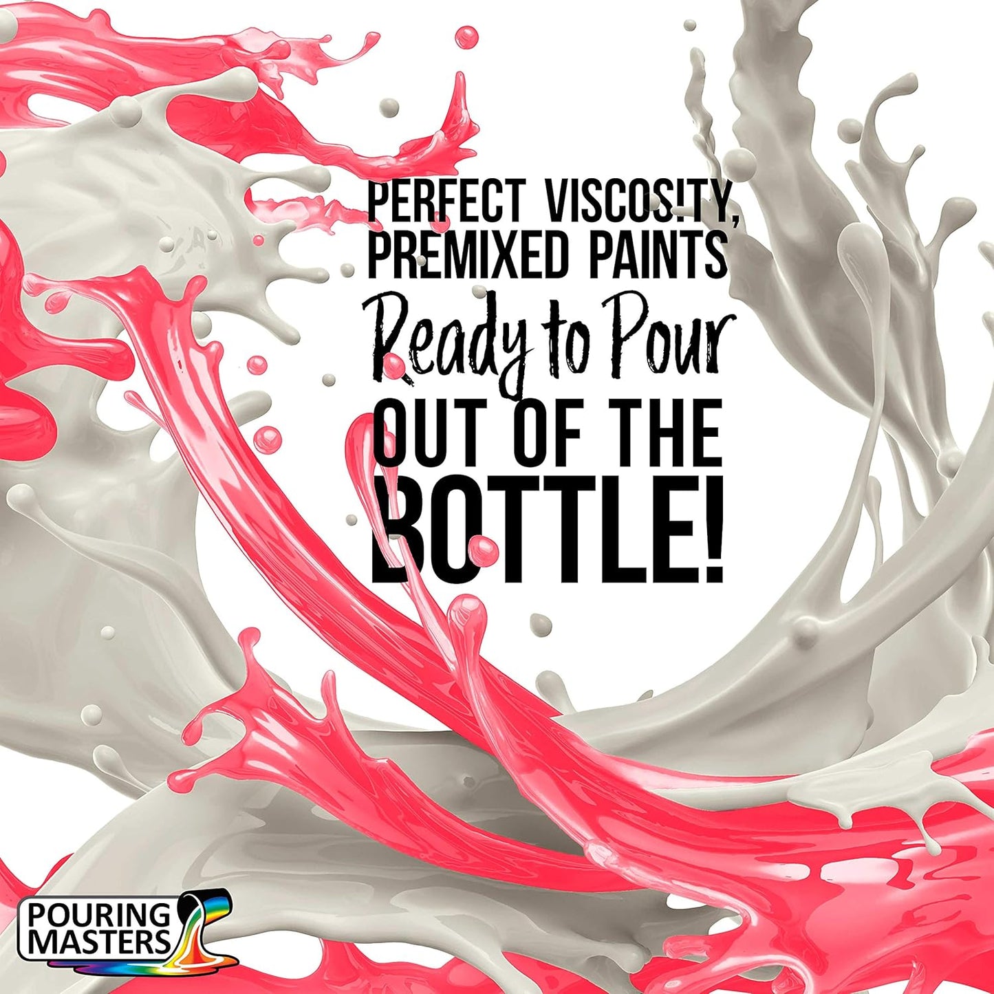 Pouring Masters Neon Streak Pink Ready to Pour Acrylic Pouring Paint - Premium 8-Ounce Pre-Mixed Fluid Acrylic Paint - Fluid Art Supplies for Canvas, Wood, Paper, Tile & Rocks