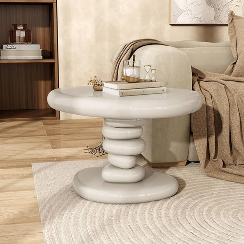 24/7 Shop at Home Kavren Modern 22-inch Oval Glossy Pedestal End Table by 247SHOPATHOME