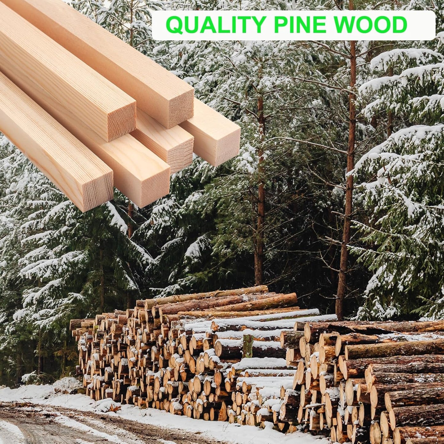 Square Wooden Dowel Rods, 6 PCS 1" x 15" Square Wood Dowels Wooden Sticks for Crafting, Unfinished Hardwood Sticks Wooden Strips for Woodworking, Crafting, Arts and DIYers, Home Decor, Model Making