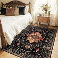 RELEANY Area Rugs 4'x5' Washable Non-Slip, Floral Vintage Distress Print by RELEANY