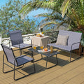 Tangkula 4 Pieces Patio Furniture Set, Outdoor Conversation Set by TANGKULA