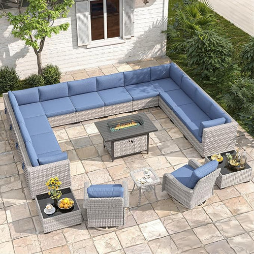 14-Seat Outdoor Wicker Patio Furniture Set by MASIONBACKYARDS