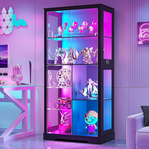 71” Glass Display Cabinet with RGB Light by LVifurSmartFurniture