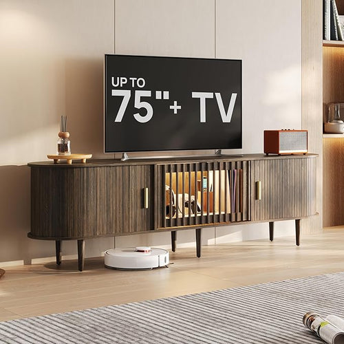 70" Fluted Mid Century Modern TV Stand by BEDEEP