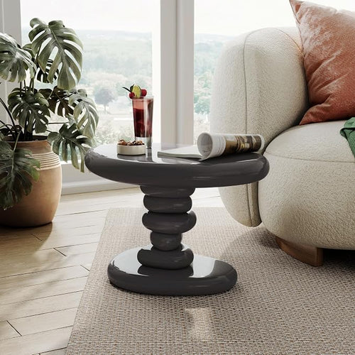 24/7 Shop at Home Kavren Modern 22-inch Oval Glossy Pedestal End Table by 247SHOPATHOME