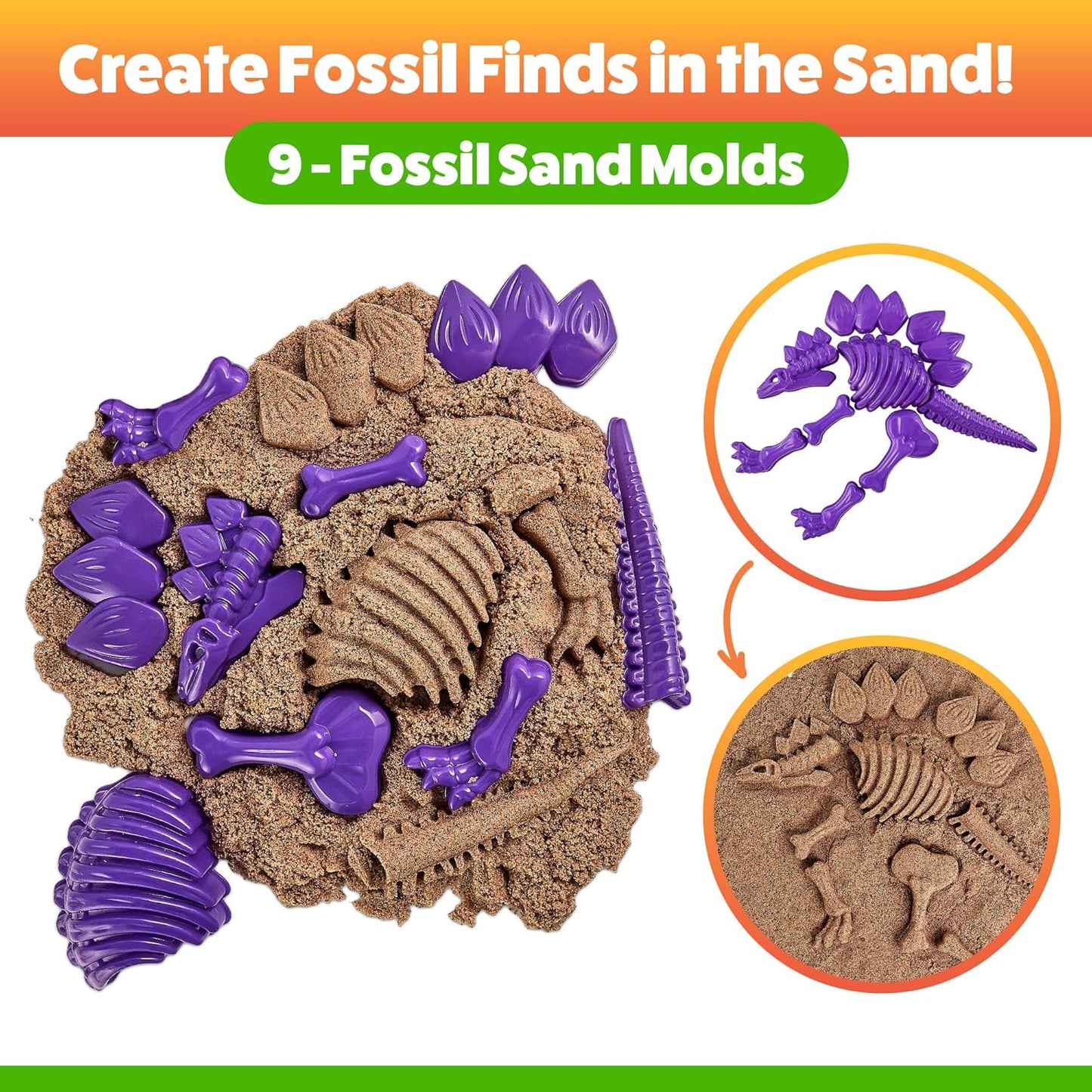 USA Toyz Dinosaur Sand Molds Beach Toys for Kids- 23pk Sandbox Toy for Toddlers, Compatible with Foam or Molding Clay, 3D Beach Sand Castle Building, Water Tables, Indoor Outdoor Sensory Toys for Kids