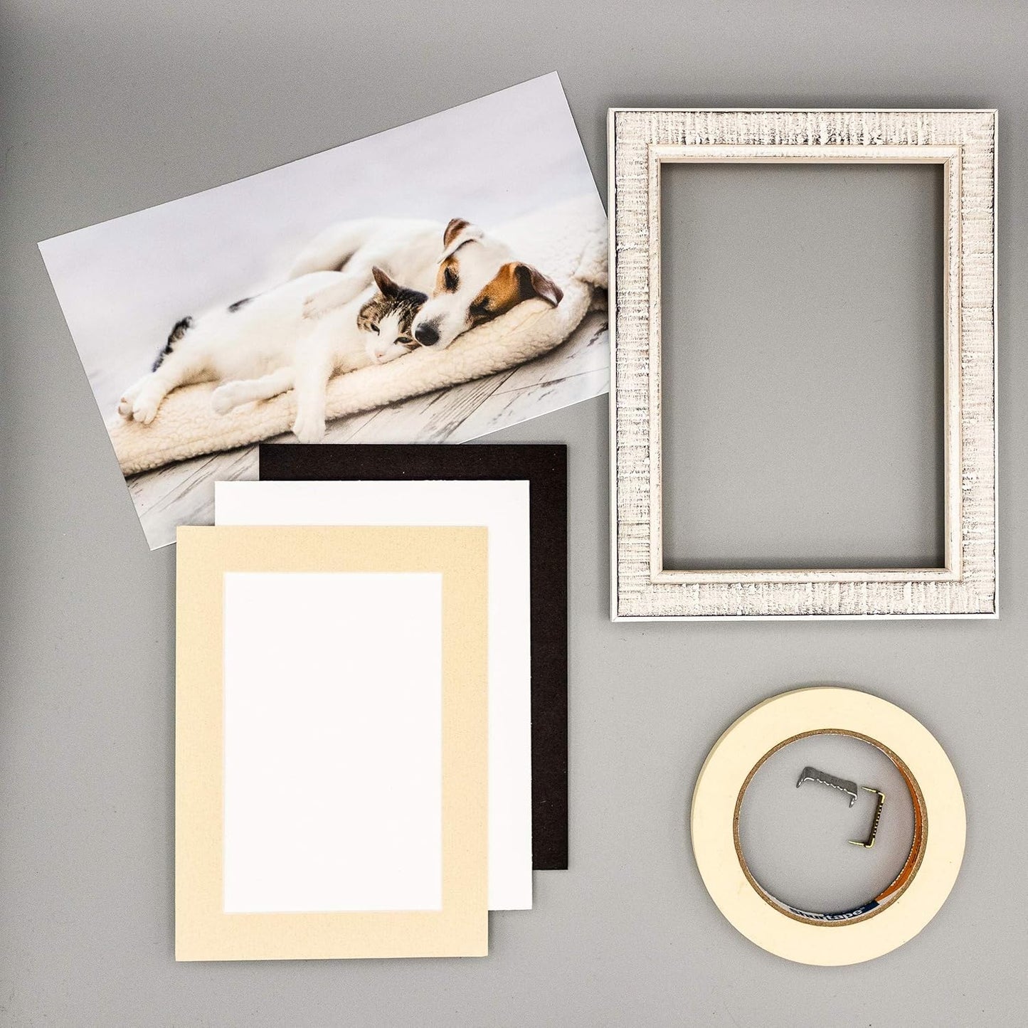 8x10 Mat Bevel Cut for 5x8 Photos - Acid Free Tan Precut Matboard - For Pictures, Photos, Framing - 4-ply Thickness