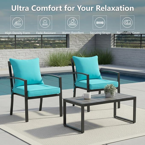 19x19 Inch Patio Chair Cushions Set of 2, Outdoor Furniture Cushions - Image 2
