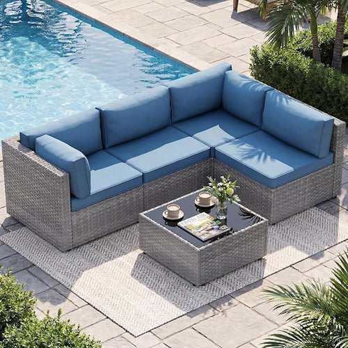 5 Piece Outdoor Patio Furniture Set, All Weather Conversation Set by Shintenchi%7CFurnitureMadeforRealLife