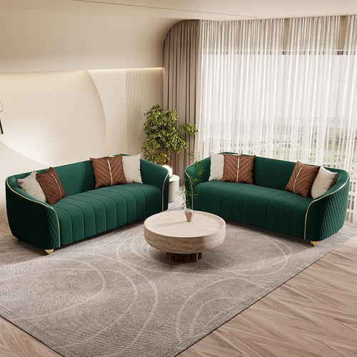 2-Piece Luxury Velvet Sofa Set for Living Room, Elegant Design Couch Set by yunqishiHOME