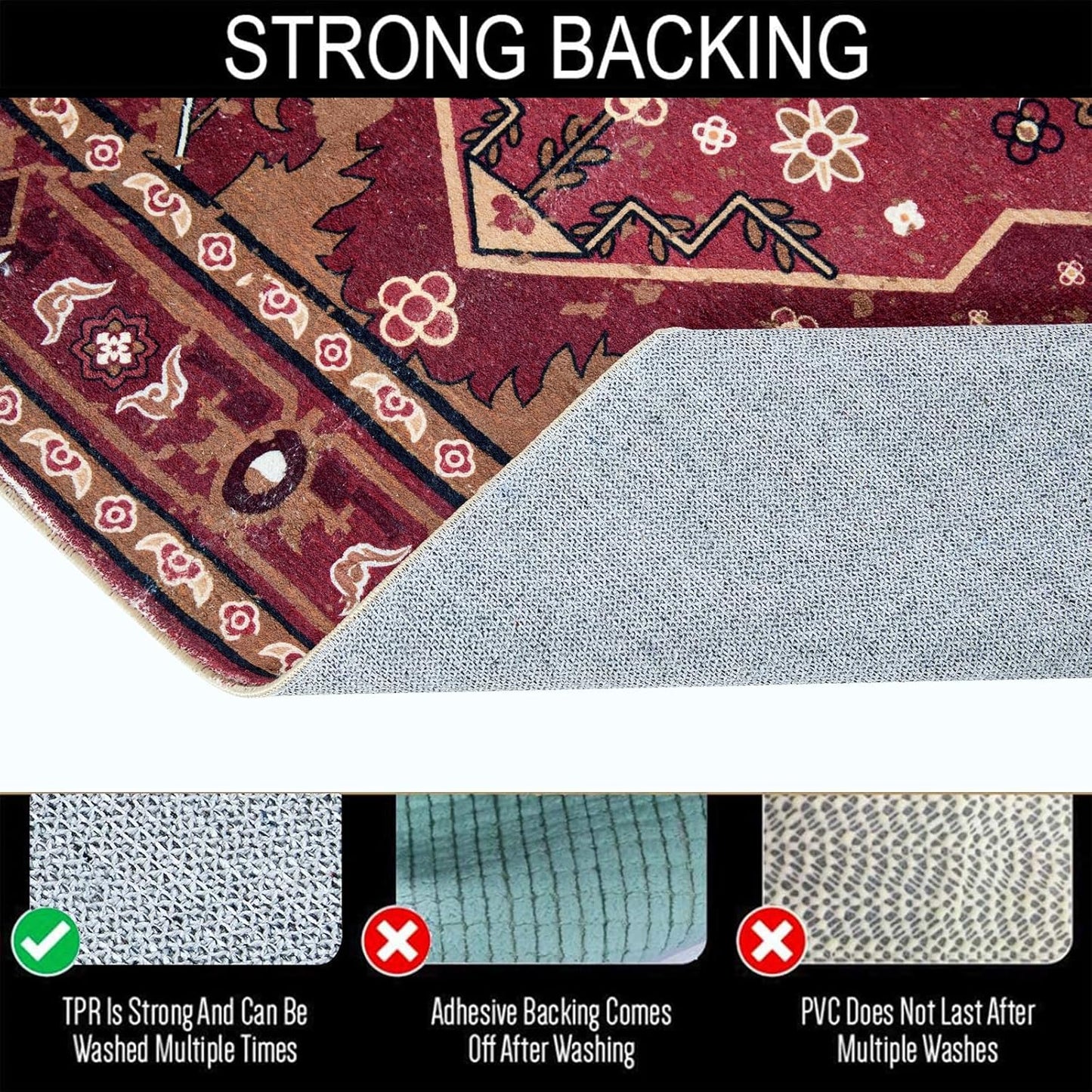 Tribal Rugs Summer Tropical 5x7 Area Rugs Wine Red Traditional Boho Vintage Oriental Rug Carpet for Bedroom Kitchen Dining Living Room Indoor Entryway Washable