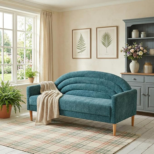 63" Small Loveseat Sofa for Small Spaces, Mid Century Modern Sofa, Linen by QNZK