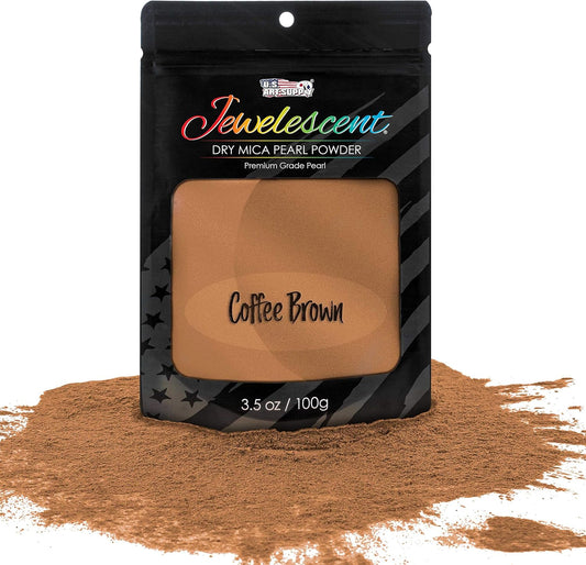U.S. Art Supply Jewelescent Mica Pearl Pigment Powder, Interference Coffee Brown 3.5 oz (100g) Pouch - Cosmetic Grade, Epoxy Resin Color Pigment, Mica Powder for Resin, Soap, Slime, Candle Dye, Art