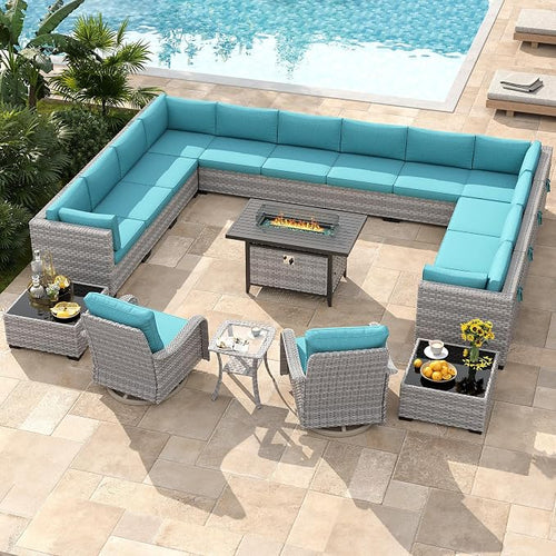 14-Seat Outdoor Wicker Patio Furniture Set - Image 2