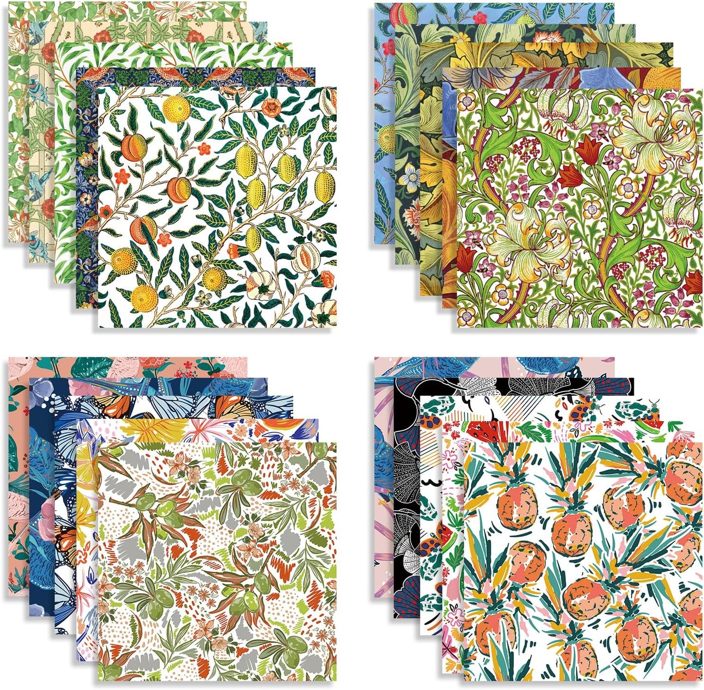 Origami Paper Kit 100 Sheets 6 Inch Square Double Sided Color 20 Vivid Colors for Hand Crafts Origami Paper Arts Creativity.Summer