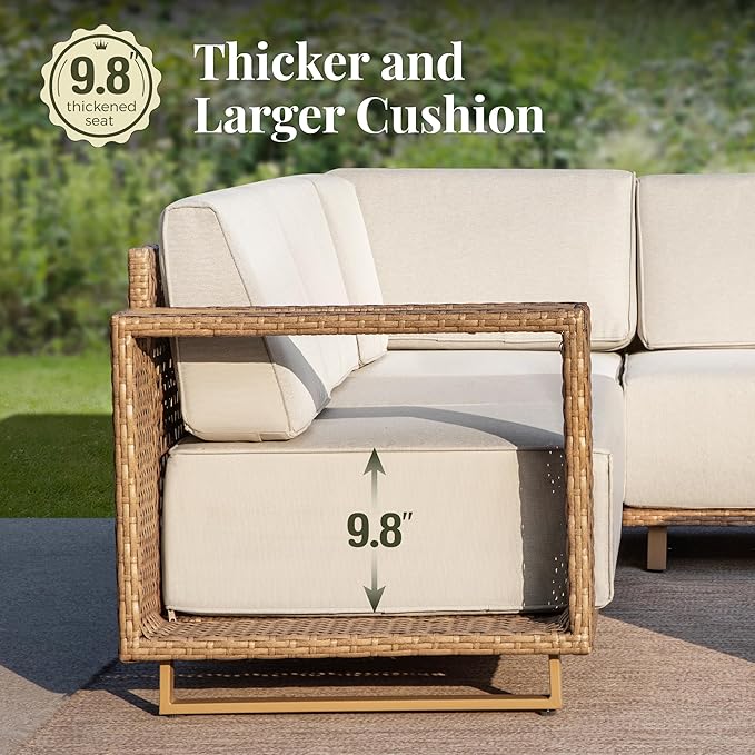 MIXPATIO 8 Pieces Outdoor Patio Furniture Set, Sectional Patio Conversation Set - Image 2