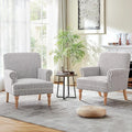 HUIMO Linen Fabric Accent Chair, Mid-Century Modern Upholstered Armchair by HUIMO