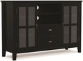 SIMPLIHOME Artisan 53" Wide Solid Wood TV Stand in Black by SimpliHome