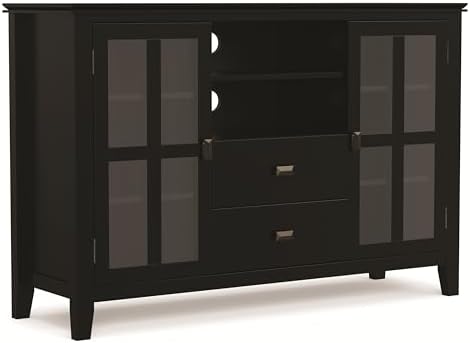 SIMPLIHOME Artisan 53" Wide Solid Wood TV Stand in Black by SimpliHome