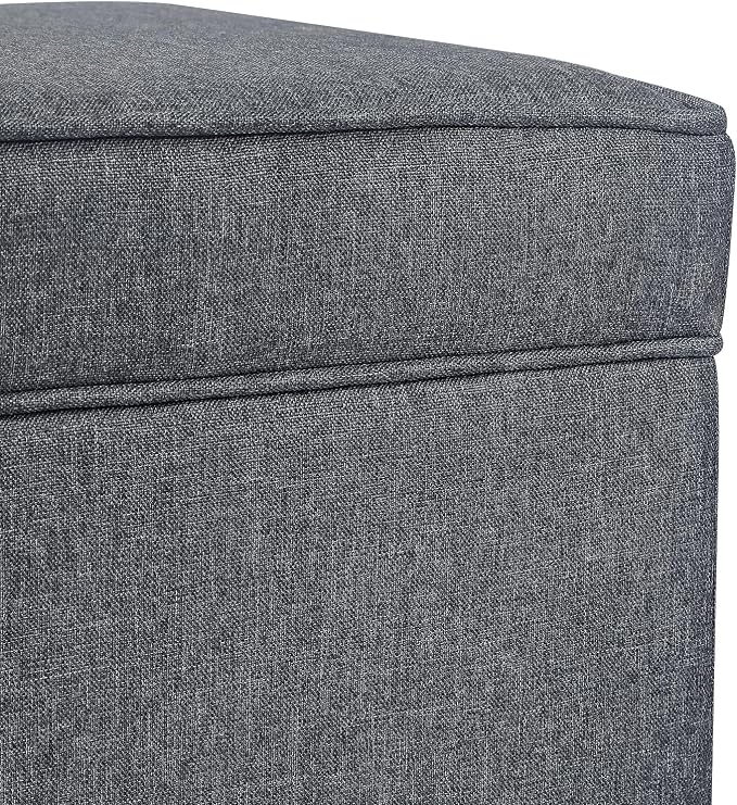 Adeco 17.5" Square Fabric Ottoman - Image 7