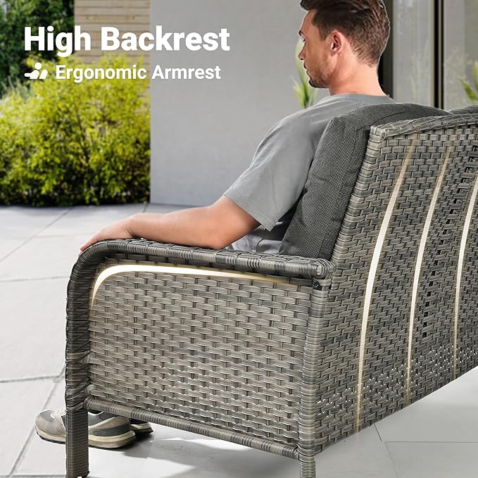 ovios 7-Piece Patio Furniture Set, Outdoor Wicker Sofa - Image 5