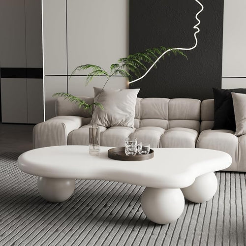 47.2" Cloud Coffee Table for Living Room Irregular Coffee Table Modern Low by LvingRoomFurniture