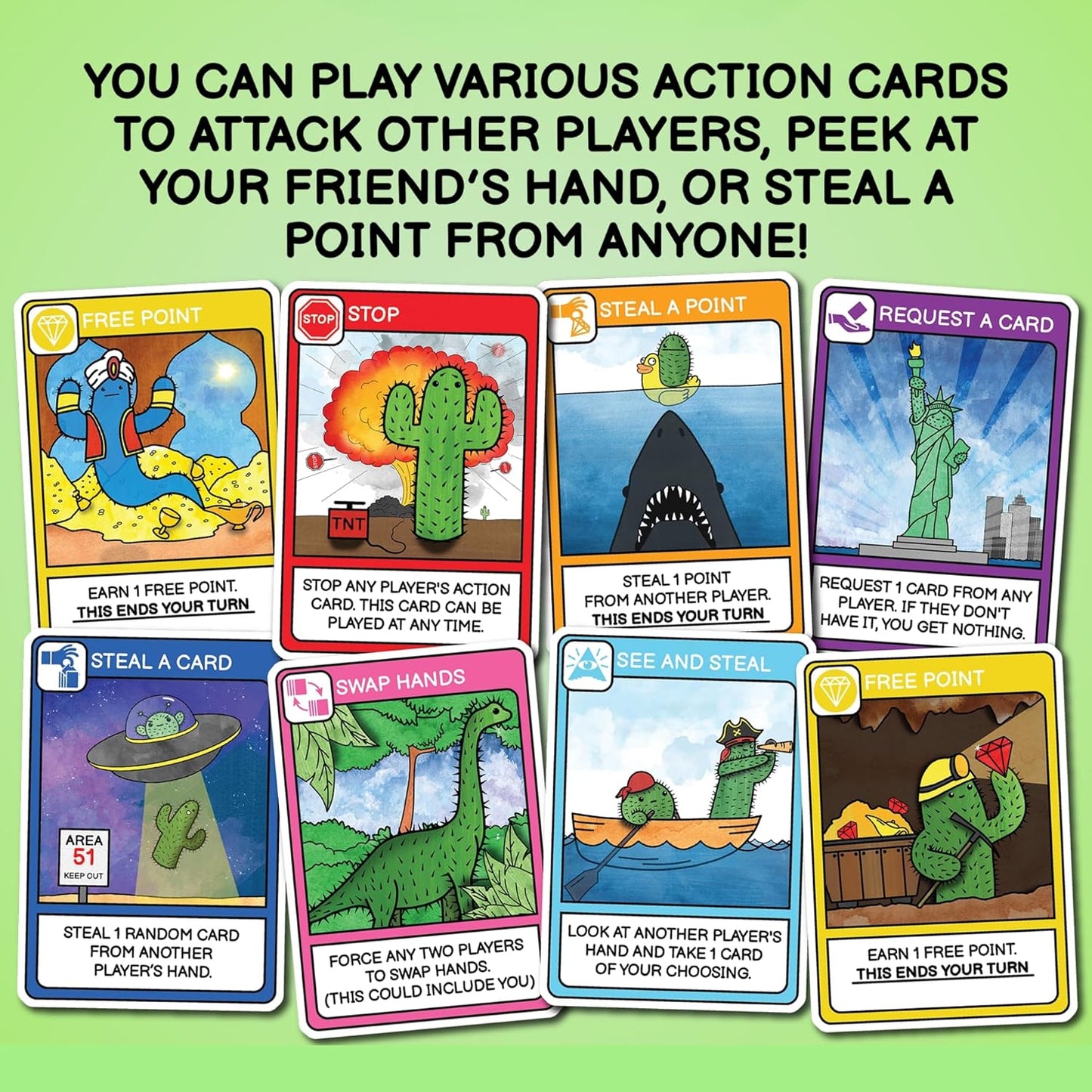 What's The Point? The Cactus Card Game - A Fun and Strategic Game for Families, Perfect for Family Play Night, Easy to Learn, Portable for Travel, and Ideal for Players of All Ages