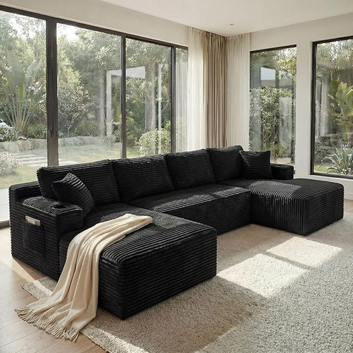 133" Oversized Cloud Boneless Sofa Couch by VYNELITO