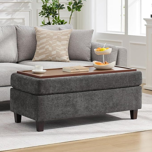 45 Inch Large Storage Ottoman Bench by WUTUTUEE