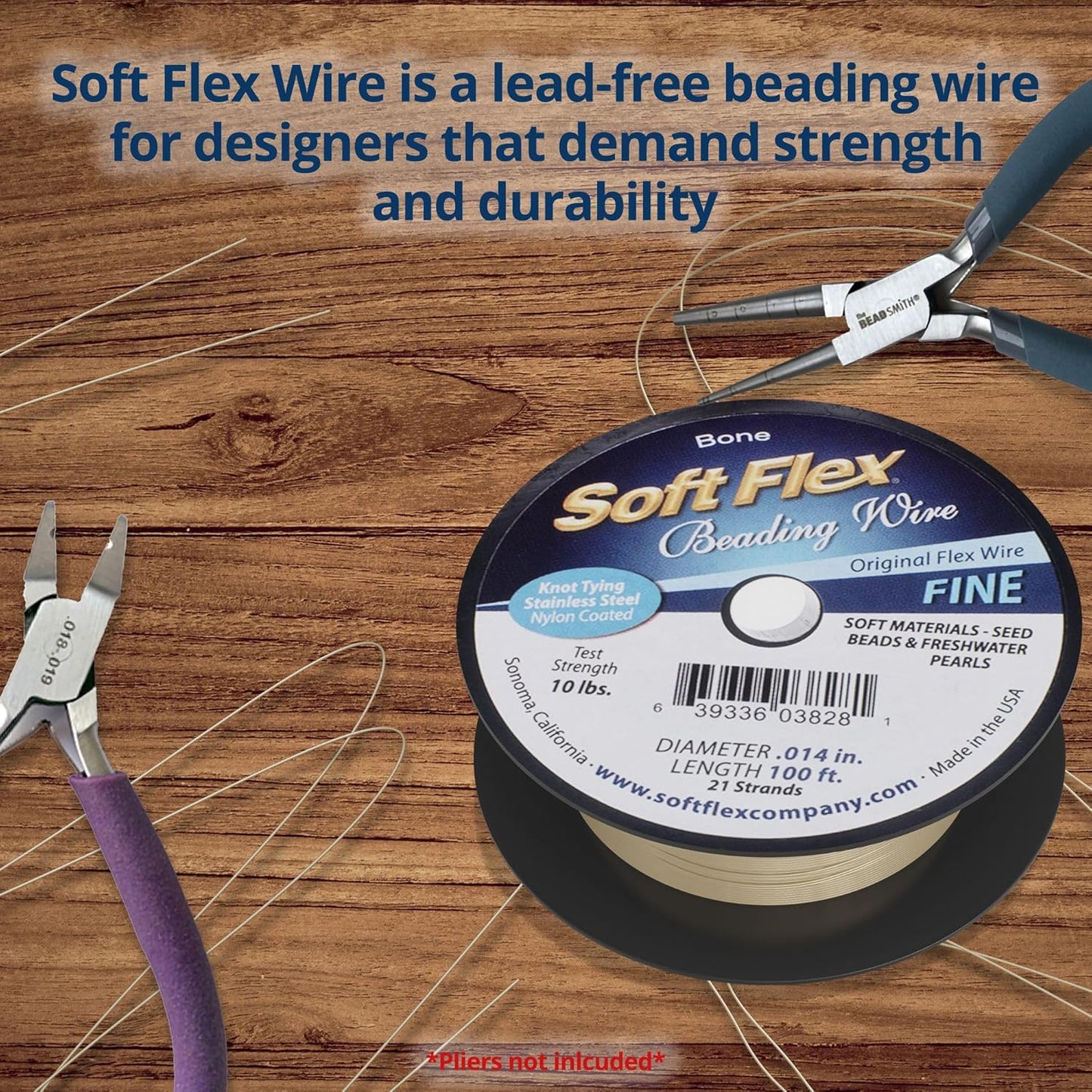 Soft Flex 21 Strand Beading Wire - Fine 0.14 Diameter - 100 Feet Design Wire