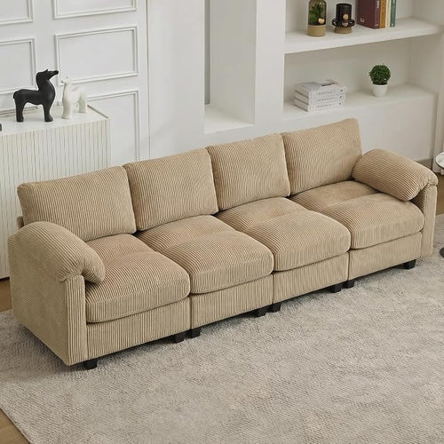 114'' Sectional 4 Seater Couch, Oversized Modular Couches by HATPPTO