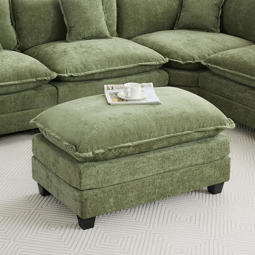 35‘’ Modern Chenille Cloud Sofa Ottoman, Rectangle Ottoman by WUTUTUEE