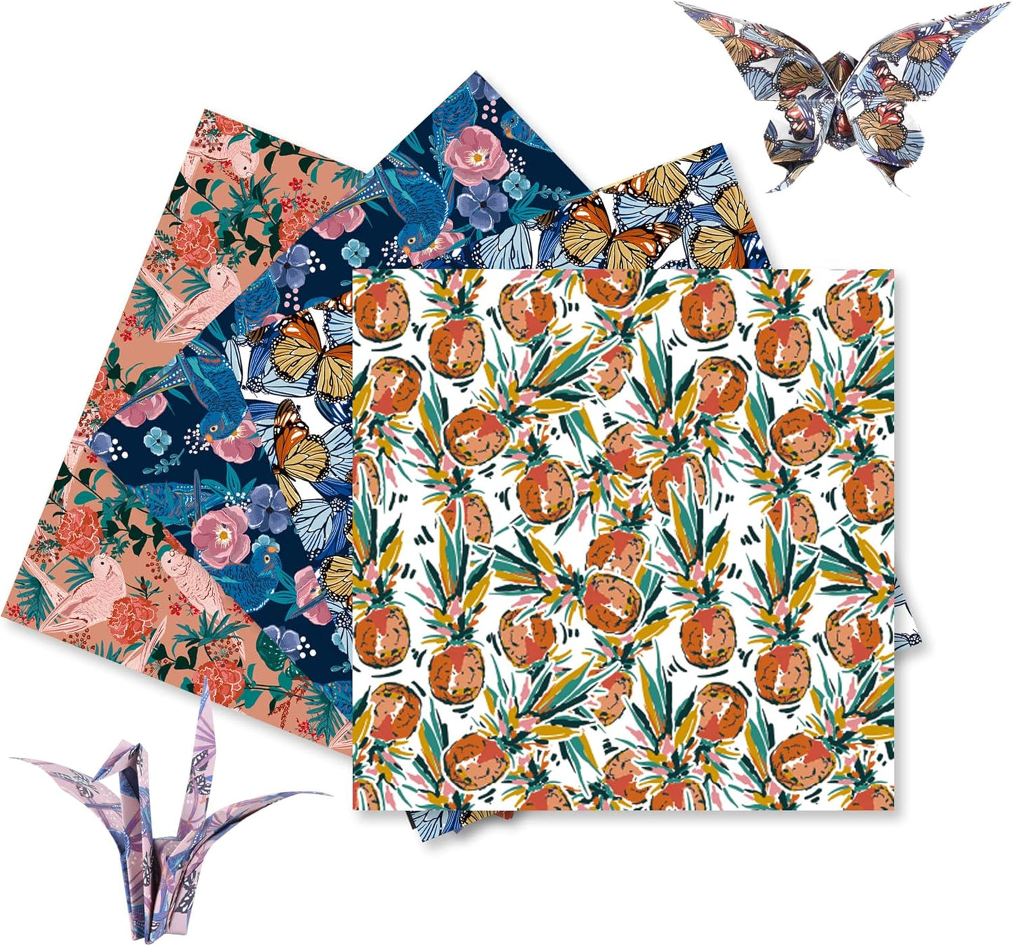 Origami Paper Kit 50 Sheets 6 Inch Square Double Sided Color 10 Vivid Colors for Hand Crafts Origami Paper Arts Creativity.Flowers and Birds