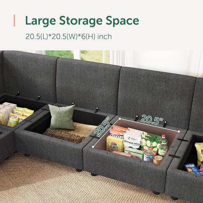HONBAY Modular Sectional Sofa Sleeper Couch - Image 5
