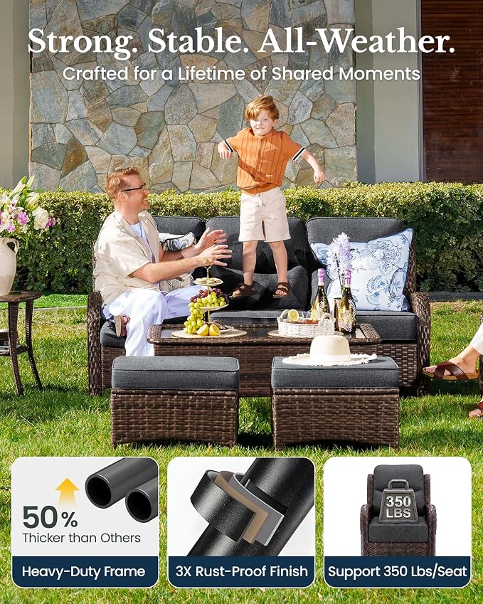 HILLGA 8-Piece Luxury Patio Furniture Set - Image 6