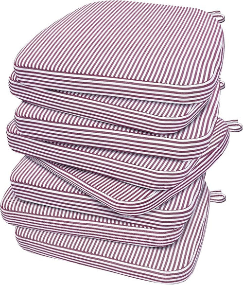 AAAAAcessories D-Shaped Chair Cushions, Machine-Washable Cover, Pinstripe Red by AAAAAcessories