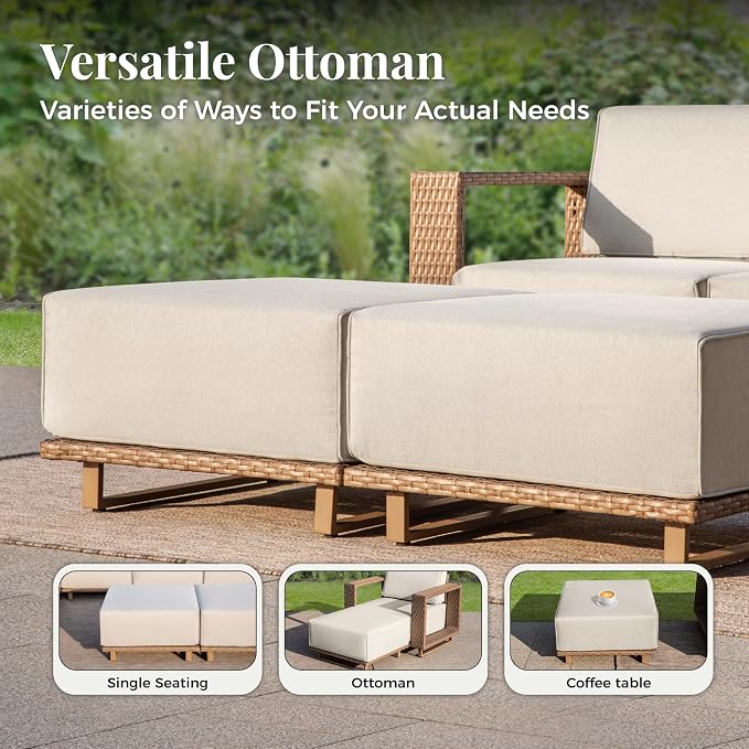 MIXPATIO 8 Pieces Outdoor Patio Furniture Set, Sectional Patio Conversation Set - Image 5