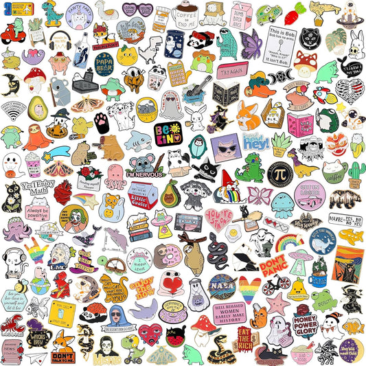20/40/50 PCS Cute Enamel Backpack Pins, Funny Enamel Pins Bulk Set Cool Button Pins Aesthetic Brooch Lapel Pins Anime for Backpacks, Jackets, Hats, Kids, Girls
