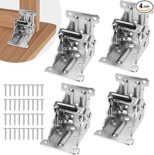 4 Pack Folding Brackets, Self-Lock Hinge by Spiglamm
