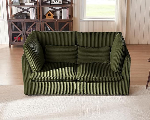 77" Oversized Corduroy Couch Modular Sectional Sofa, Washable Cloud Couch by CHICHOUSE