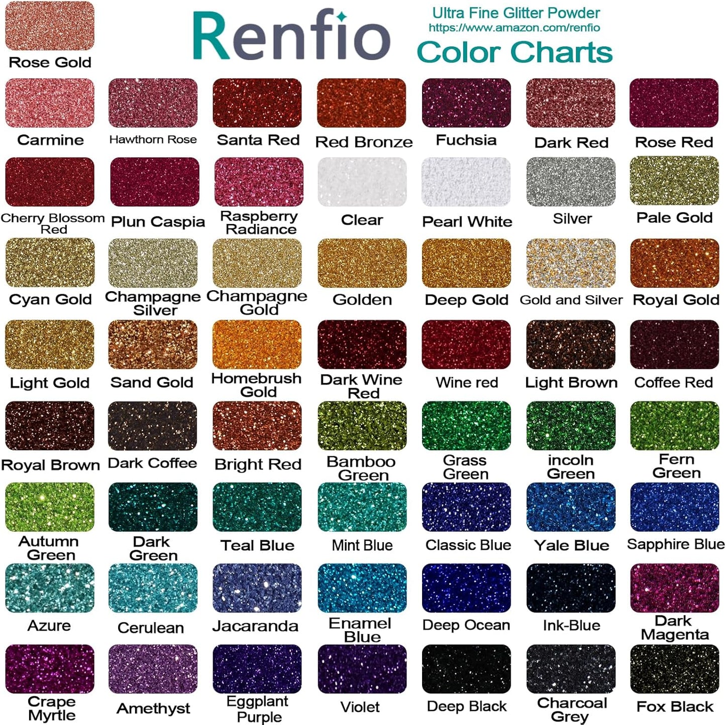 Renfio Ultra Fine Glitter Powder Metallic Resin Glitter 2.11 Oz (60g) PET Flakes Crafts Sequins 1/128" 0.008" 0.2mm Epoxy Chips Flakes for Tumblers Slime Decoration - Rose Gold