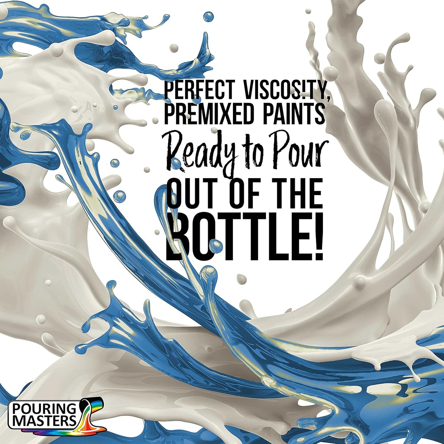 Pouring Masters Blue/Gold Iridescent Special Effects Acrylic Pouring Paint - Premium 8-Ounce Pre-Mixed Fluid Acrylic Paint - Fluid Art Supplies for Canvas, Wood, Paper, Tile & Rocks