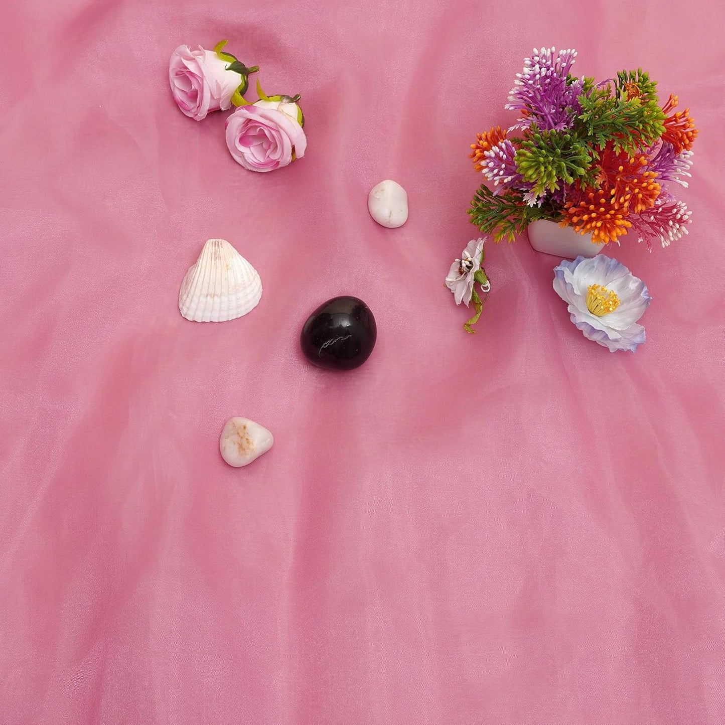 Organza Fabric 10 Yard Bridal Solid Sheer Bolt for Home Décor, Table Décor, Bridal, Fashion, Crafts, Decorations Silky Shiny Organza 44" - (10 Yard, Dusty Pink)