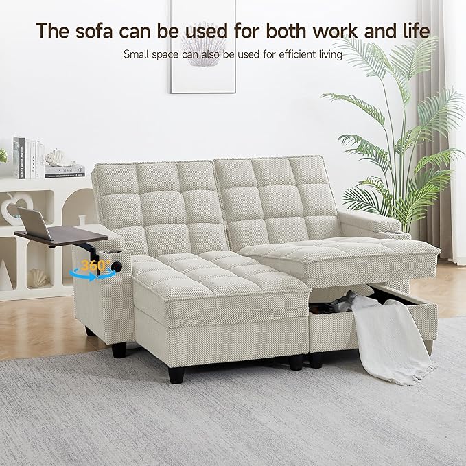 70.9" Chaise Lounge Chair Indoor, Oversized Boucle Upholstered Sofa Bed - Image 4