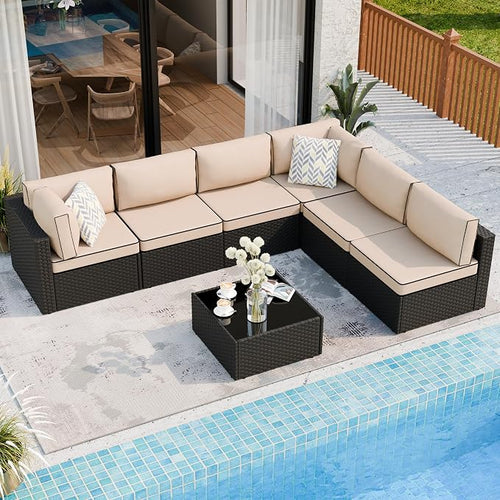 7 Piece Outdoor Patio Furniture Set, All Weather Conversation Set by Shintenchi%7CFurnitureMadeforRealLife